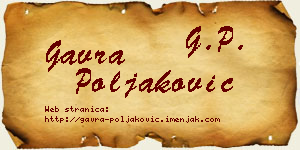 Gavra Poljaković vizit kartica